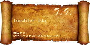 Teschler Ida névjegykártya